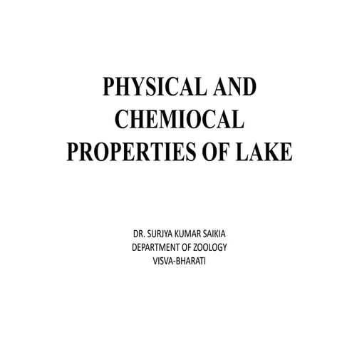 Lake ecosystem : Physical factors affecting lake ecology