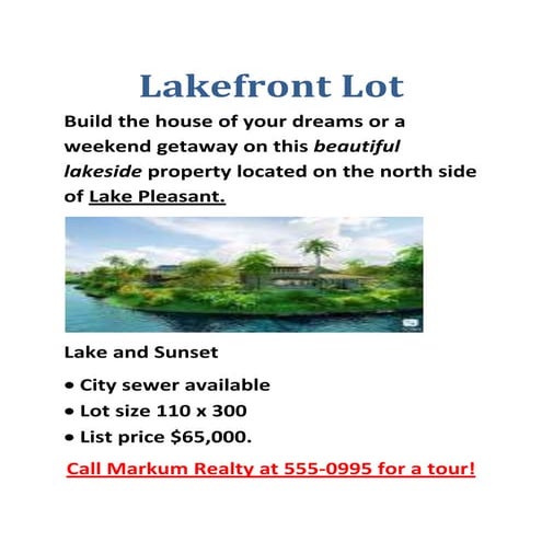 Lakefront lot | DOCX