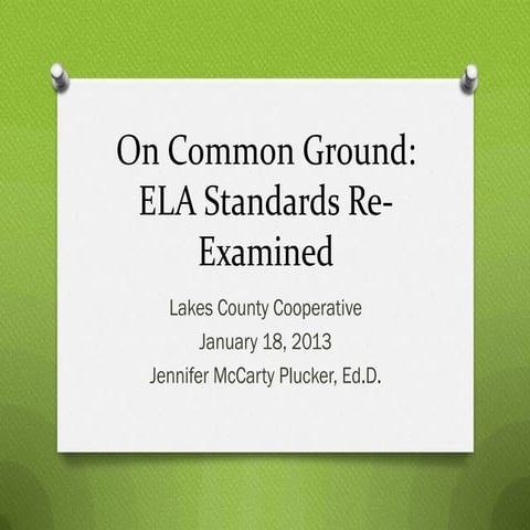 On Common Ground with CCSS 