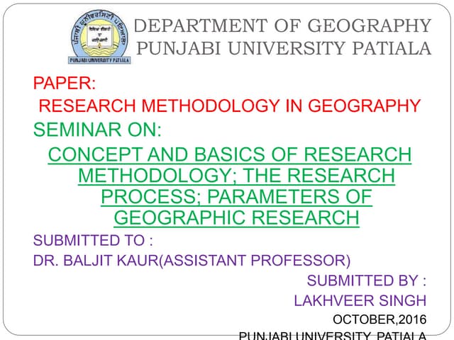 concepts and basics of research methodolgy