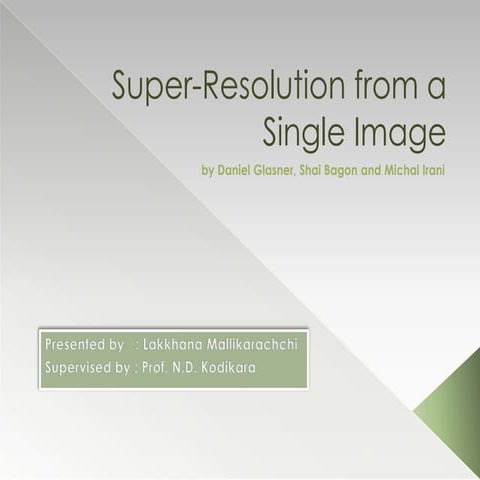 Super resolution from a single image | PPT