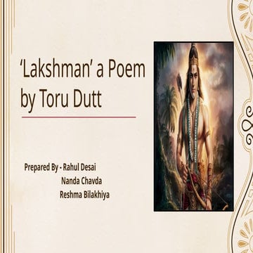 'Lakshman' by Toru Dutt.pptx Introductory Presentation