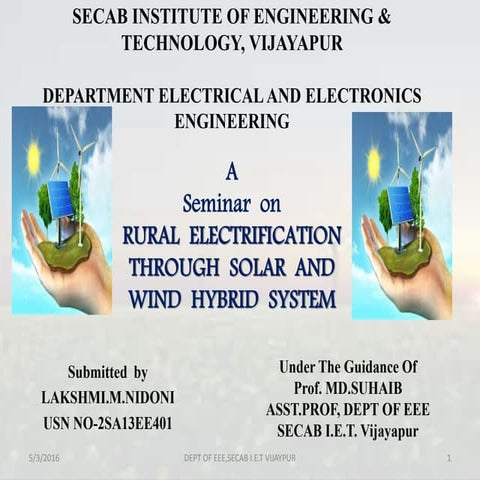 Rural electrification by Lakshmi.Nidoni-seminar ppt