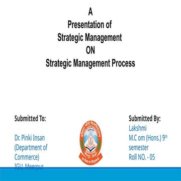 Strategic Management Process and its Description