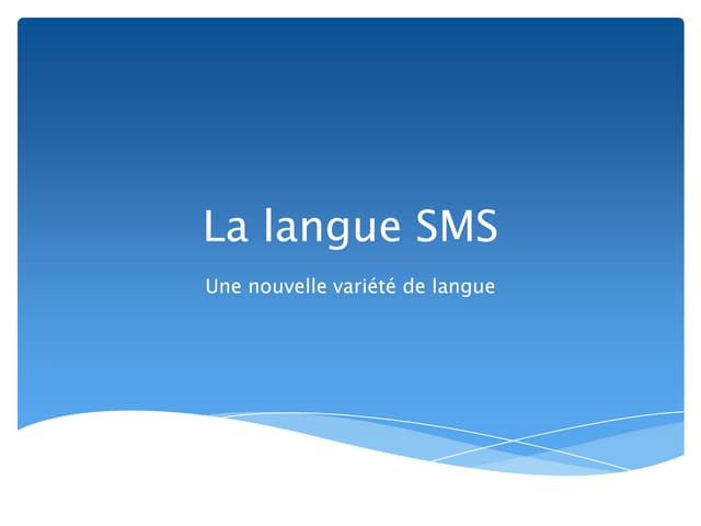 La langue sms