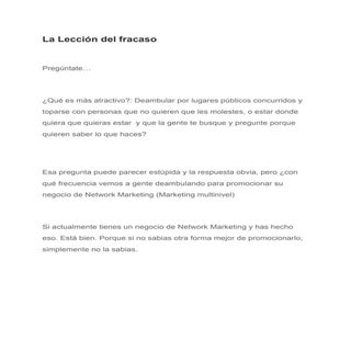 La lección del fracaso