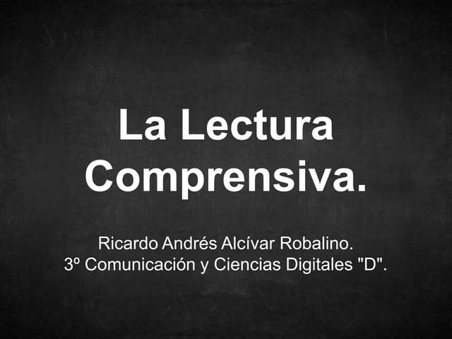 La lectura comprensiva_ - alcivar