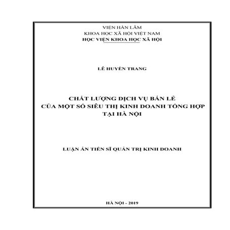 Chất lượng dịch vụ bán lẻ của các siêu thị kinh doanh tổng hợp, HAY