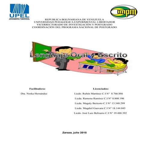 La lengua oral y la lengua escrita