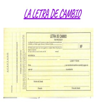 La letra de cambio