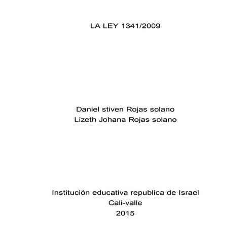 La ley 1341 -tecnologías de la información y las comunicaciones 