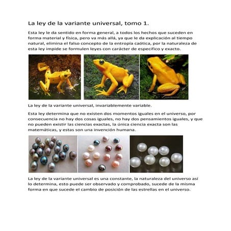 La ley de la variante universal, tomo 1.