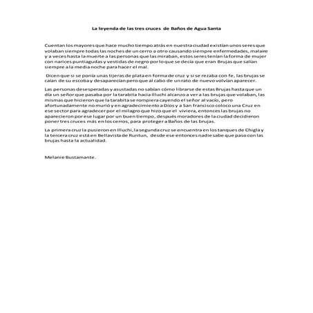 La leyenda de las tres cruces  de baños de agua santa