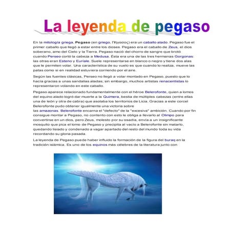 La leyenda de pegaso