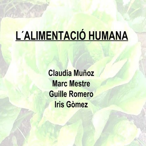 L'alimentació humana 3r d'ESO Grup 1