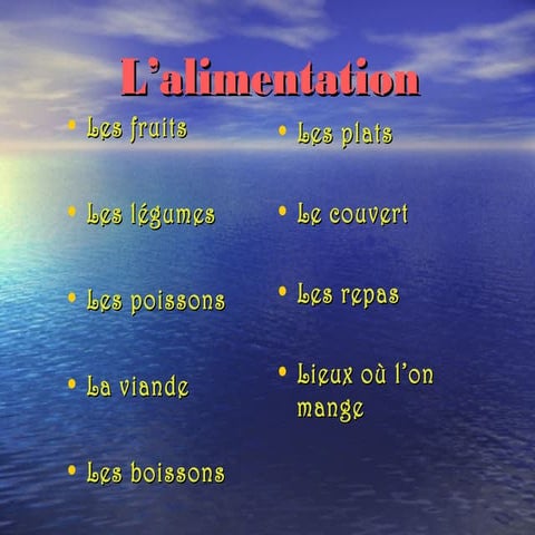 L’alimentation