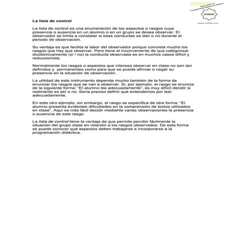La Lista De Control | PDF