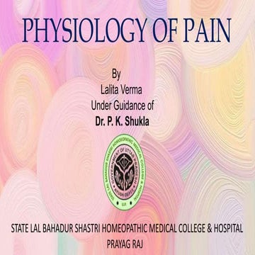 PHYSIOLOGY OF PAIN