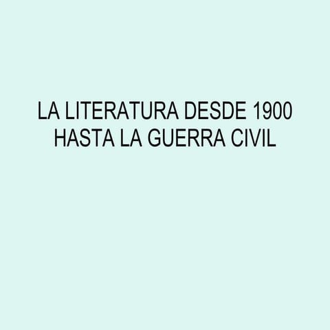 La Literatura En Tiempos De Valle IncláN