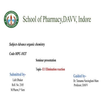 E1  Elimination reaction 
