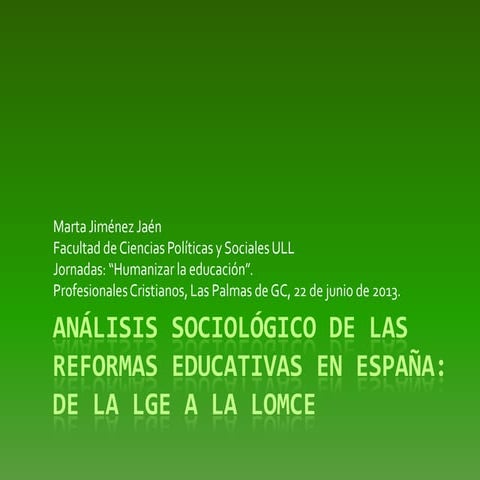 La lomce desde una perspectiva histórica