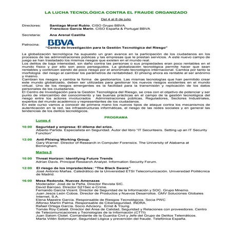 Curso sobre lucha tecnológica contra el fraude organizado