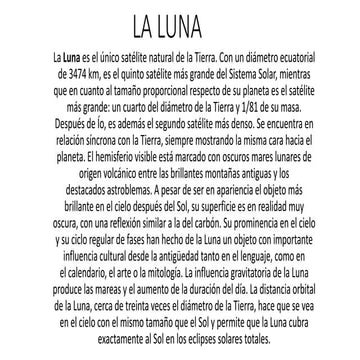 Presentación sobre la luna
