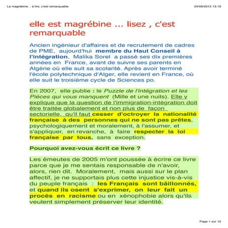 La magrebine .    lire- c-est remarquable 1
