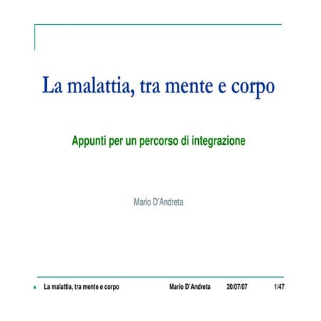 La malattia. tra mente e corpo. | PPT