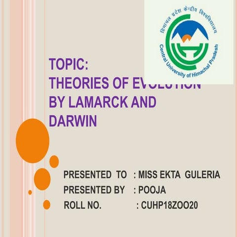 Theory of evolution : Lamarck and darwin