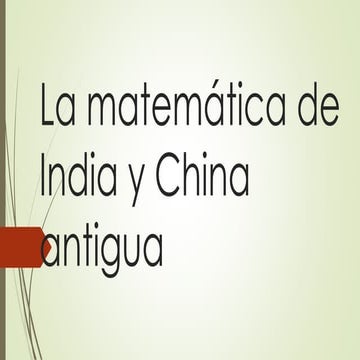 La matemática de india y china antigua