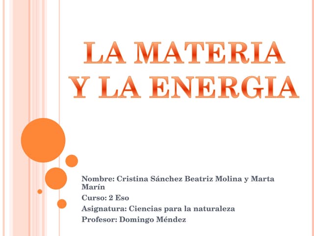 La Materia Y La Energia Power Pointt