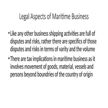 Legal Aspects of Maritime Business and General Average, Salvage