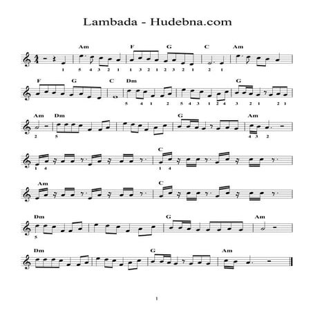 Lambada Am simple - accordion sheets | PDF