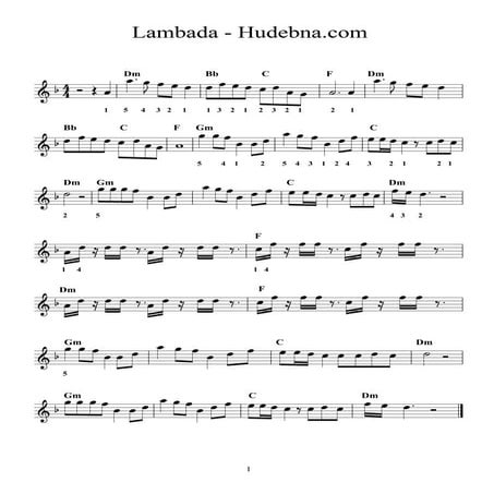 Lambada original Dm - accordion sheets | PDF