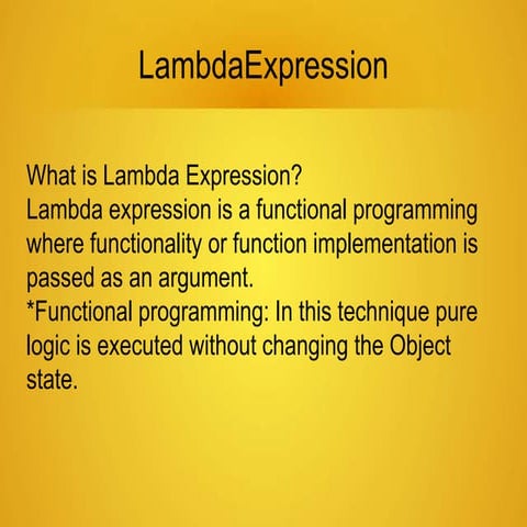 Lambda Expression | PPTX