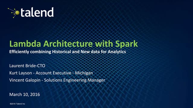 Lambda architecture with Spark