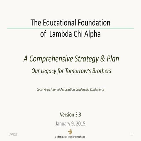 Lambda Chi Alpha Strategic Plan for Local Area Alumni Associations