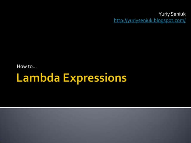 Lambda expressions