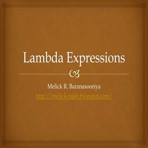 Lambda expressions | PPT
