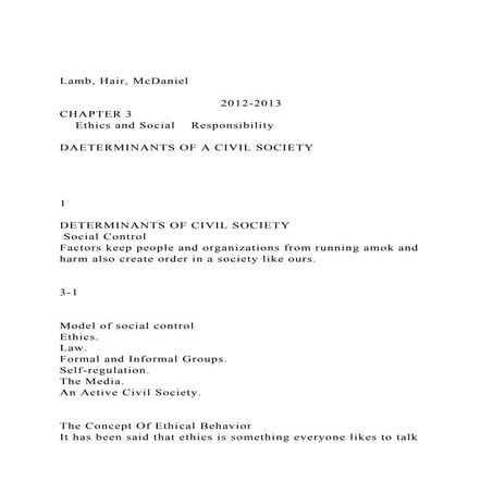 Chapter 3 Ethics and Social Responsibility 2014 | PDF