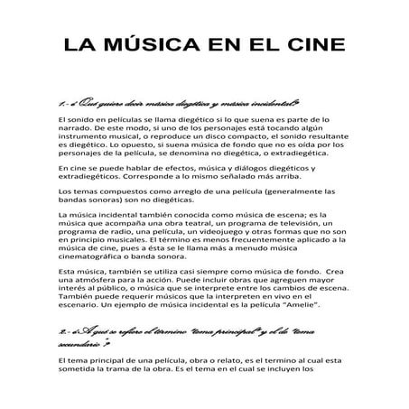 La Música en el cine