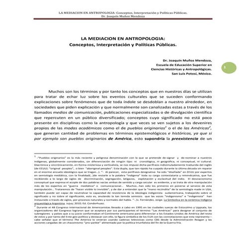 La mediacion en antropología