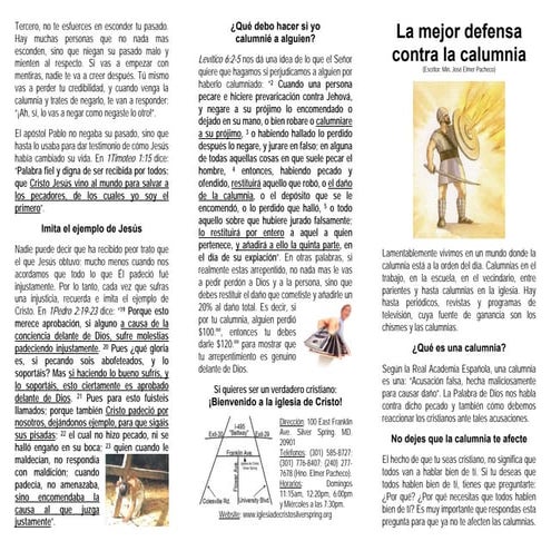 La mejor defensa contra la calumnia | PDF