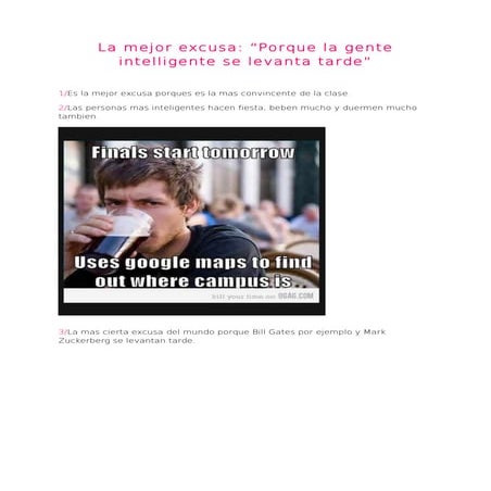 La mejor excusa de @olfaandthecity