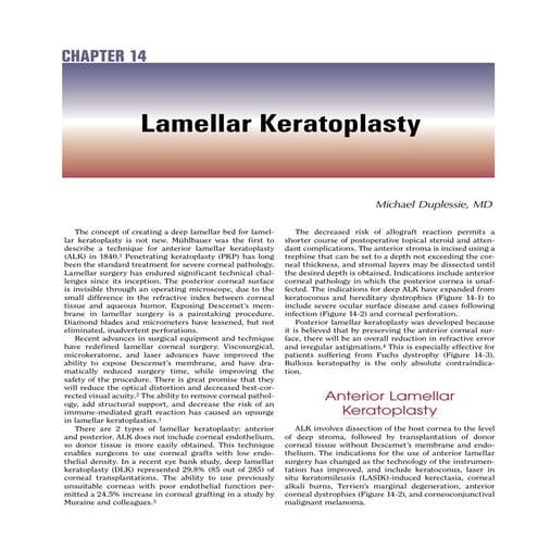 Lamellar Keratoplasty by Michael Duplessie