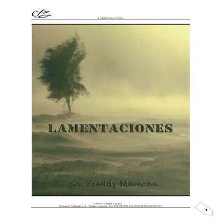COMENTARIO DEL LIBRO DE LAMENTACIONES