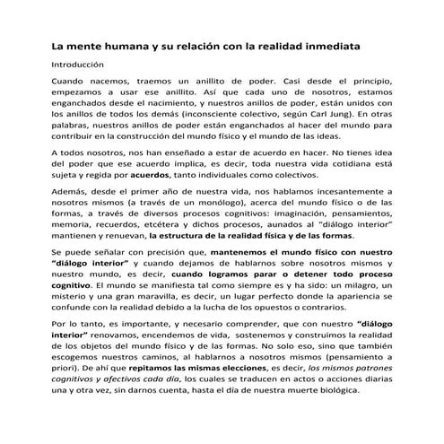 La mente humana y la autoobservacion