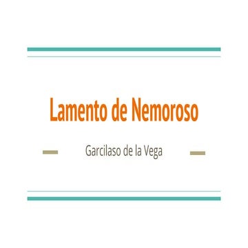Lamento de Nemoroso (Andrea S., Gorka, Adela, Diego, 3º B)