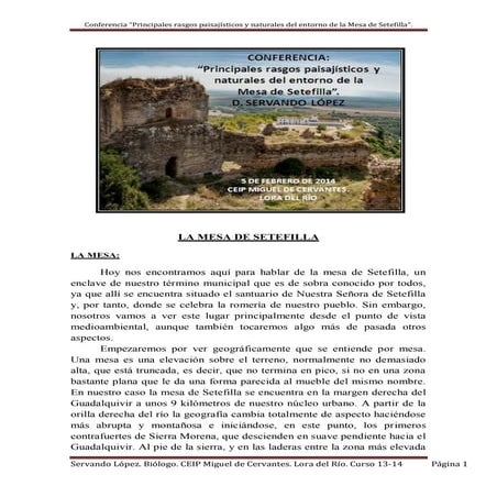 La mesa de setefilla